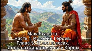 25. Махабхарата. Часть 1. История Героев. Глава 5. 12 лет в лесах. Индра отбирает серьг у Карны.