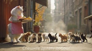 Мама-кошка и котята...