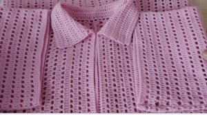 Вязаный летний кардиган крючком размер 38-40