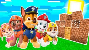 ВСТРЕТИЛ СЕМЬЮ ЩЕНЯЧИЙ ПАТРУЛЬ и ПОСТРОИЛ им ДОМ в МАЙНКРАФТ