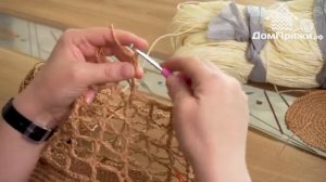 Авоська в стиле Бохо из рафии в пасме от ДомПряжи .рф. Вяжем крючком летнюю авоську