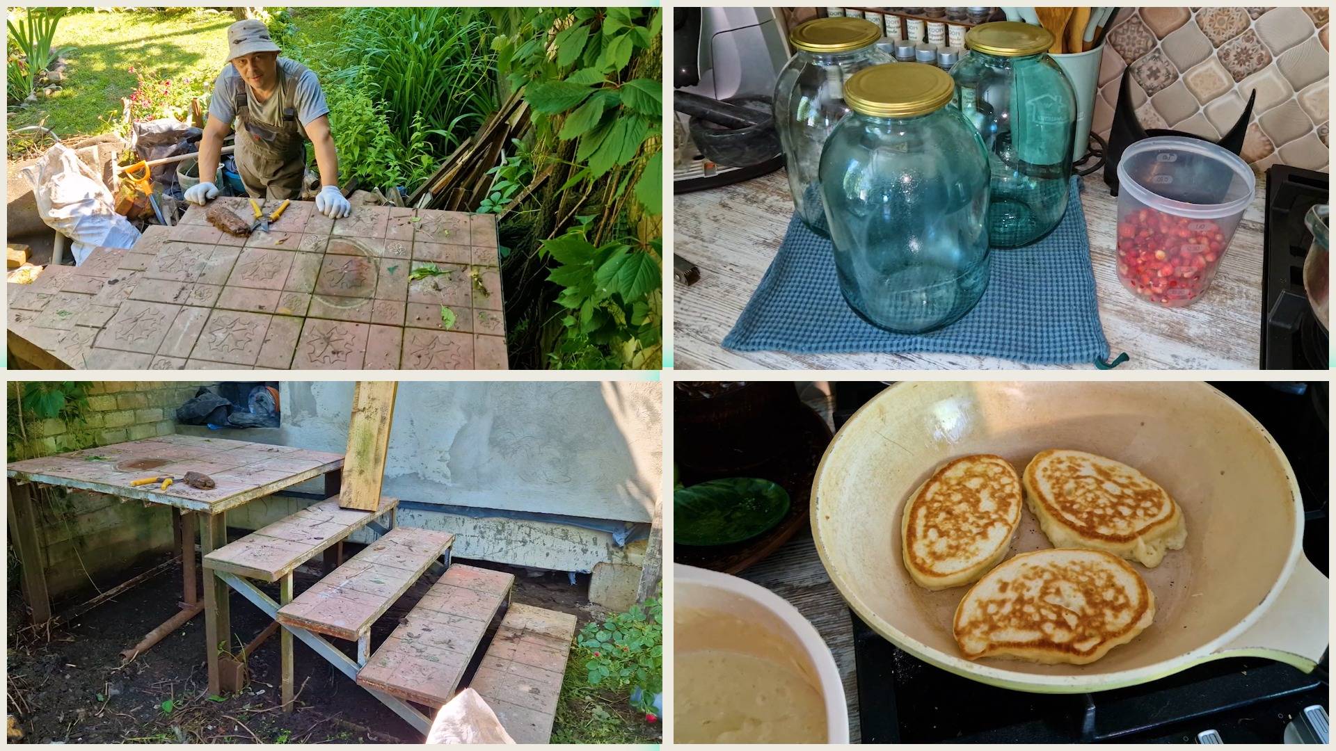 Кручу земляничный КОМПОТ. Ремонт СТАРОГО ДОМА продолжается. Крыльцо. смотреть онлайн