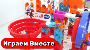 Строим вместе КРУТЫЕ ГОРКИ с ЧЕЛОВЕКОМ ПАУКОМ ! АСМР гонки шариков для детей