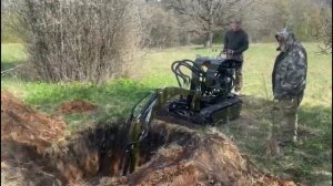 Тверской мини экскаватор ЭГ-1 в работе.