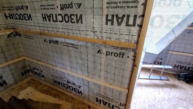 Обрешетка на каркасных стенах под гипсокартон. Каркасная баня.