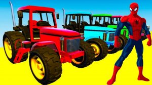 Развивающий Мультики про Цветные Тракторы и Бульдозеры Учим Цвета для Детей и Малышей