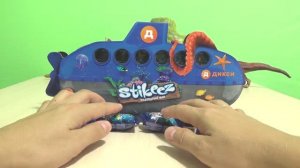 Прилипалы 2-2 из Дикси игрушки чудики монстрики из подводного мира Новинка Стикизы .Stikeez.Динозавр