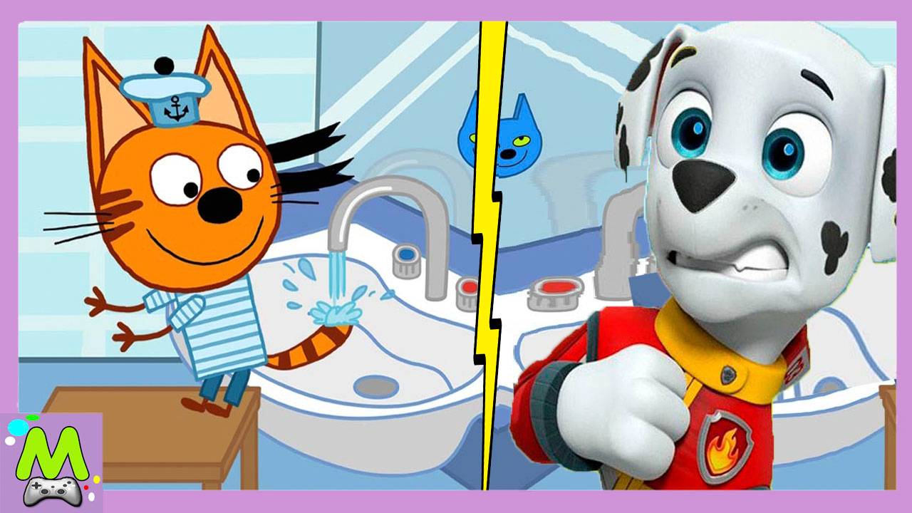 Три Кота vs Щенячий Патруль.Один День из Жизни Мультгероев.Игровой Челлендж смотреть онлайн