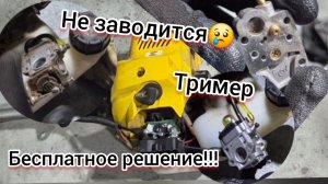 Почему не заводится бензиновый тример HUTER? Ремонт без вложений! Чистка карбюратора.