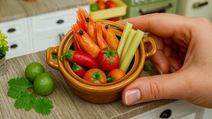 Суп Том Ям в Миниатюре 🤩🍲 Как Приготовить Мини Суп 👩🏼🍳 Мини Кухня 🤗
