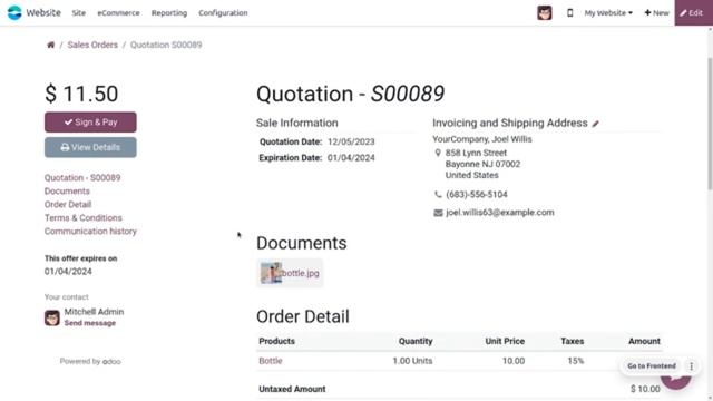Загрузка документа о продукте в Odoo 17 смотреть онлайн