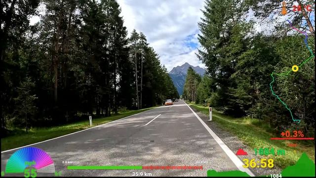 Видео для велотренажёра - Cycling Workout Germany To Austria Alps Speed Display 4K