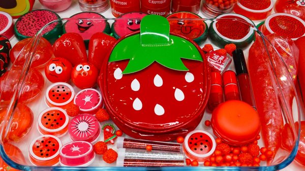 Клубничный прозрачный слайм ❤️✨ Яркий, сочный и тянущийся! | Kitty Slime