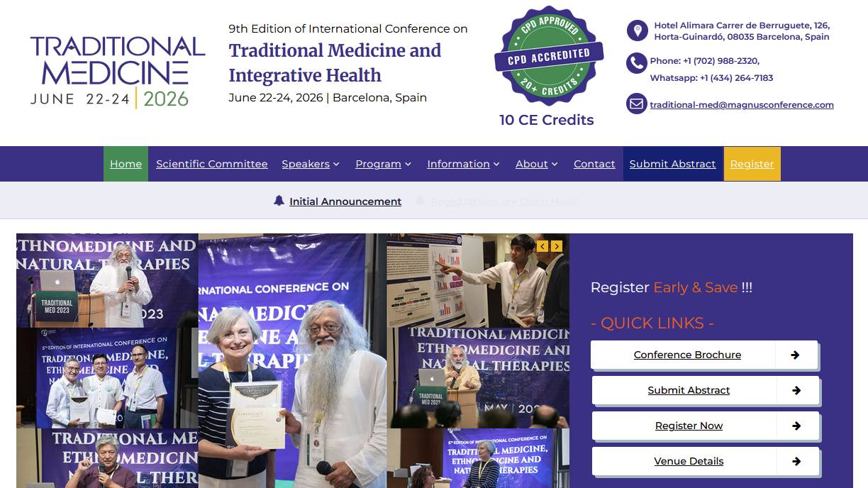 Traditional Medicine Conference 2025 | Rome, Italy.