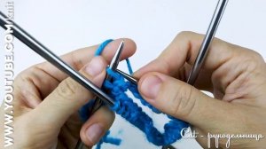 Ажурный узор спицами по кругу Зигзаги