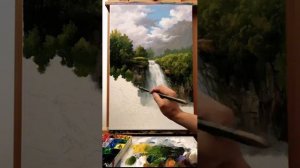 Как нарисовать невероятно красивый водопад акрилом