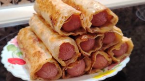 Быстрый завтрак или ужин за 5 минут.
Ленивые сосиски в тесте