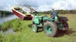 разгрузка лодки МКМ