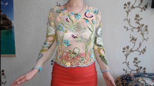 Кофточка ажурное кружево крючком