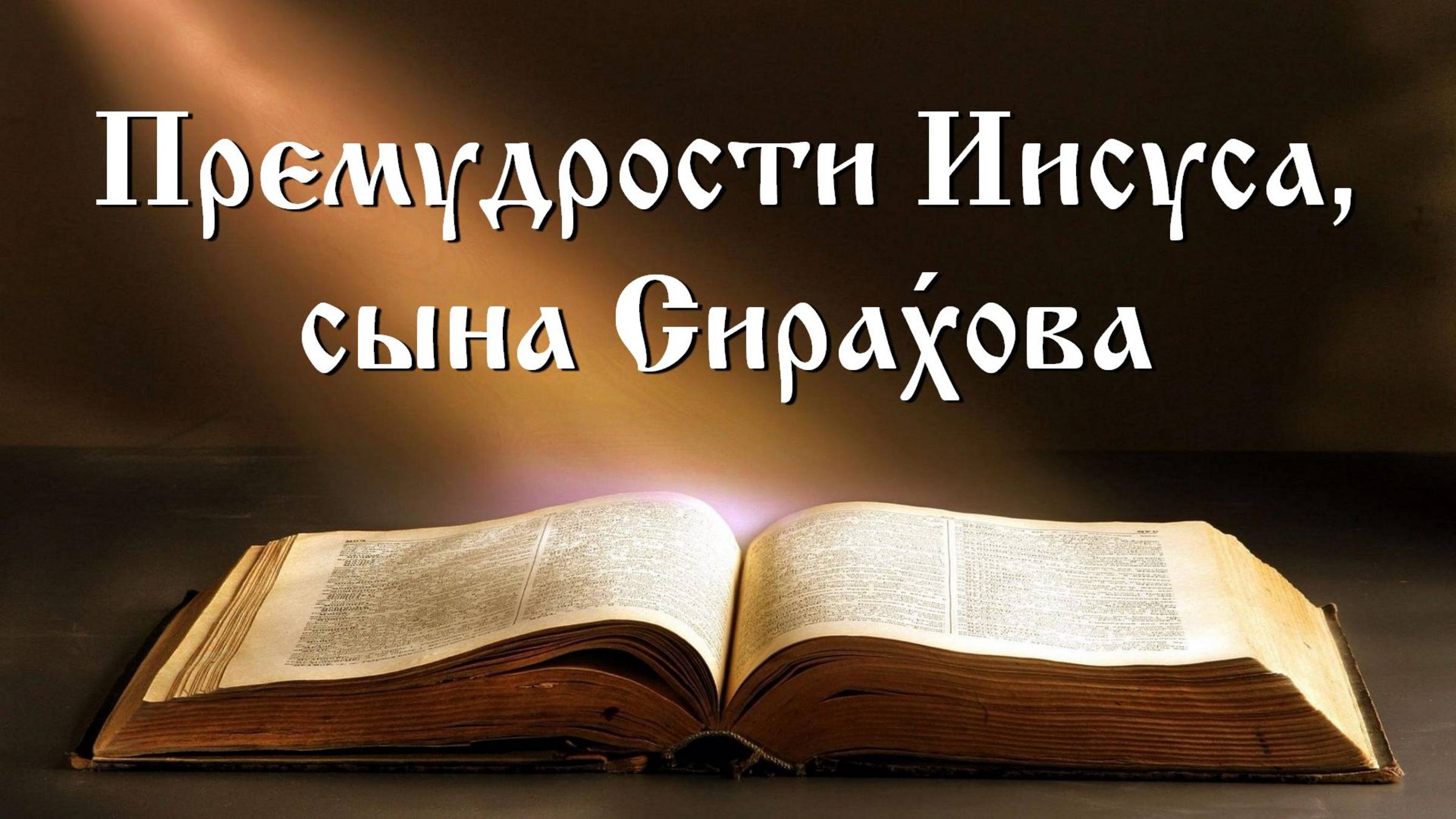 Книга Премудрости Иисуса, сына Сирахова смотреть онлайн