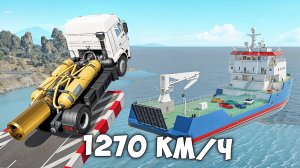 СМОЖЕТ ЛИ ЧИТ КАМАЗ ЗАПРЫГНУТЬ НА КОРАБЛЬ В BEAMNG DRIVE!