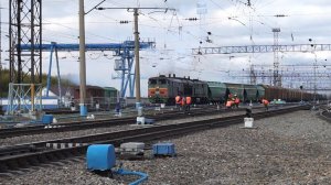 Тепловоз 2ТЭ10М-0356. Отправление с белыми «медведями». Звук 10Д100.