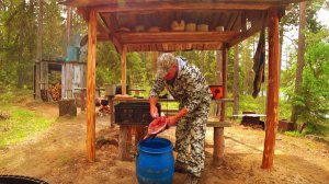 С Батей и Племянником на Кордон. Неделя в Лесу. Рыбалка на Сети. Утопили Мотор.