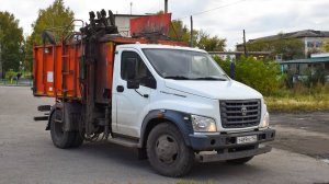 Мусоровоз САЗ-3901-11 на шасси ГАЗон Некст-C41R13 (Т 489 ЕС 142). Работа.