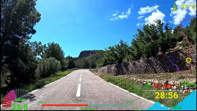Видео для велотренажёра - Sunshine Indoor Cycling Workout Spain Telemetry 4K Video