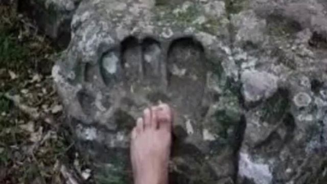 И все-таки наследили... огромные следы, которые отпечатались в камне смотреть онлайн