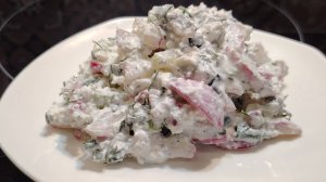 Творожный салат с редиской