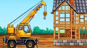 Мультики про машинки для детей - Строим домик
