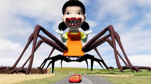 ЭПИЧЕСКИЙ ПОБЕГ в БИМКЕ КУКЛЫ ИЗ ИГРЫ КАЛЬМАРА ПРОТИВ МОЛНИИ МАККУИН