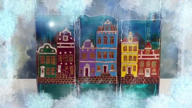 Ручная роспись стеклянных ваз. Скандинавские мотивы. Стокгольм, Швеция и Берген, Норвегия