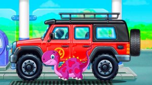 Мультики про машинки - Развивающий мультик для детей про динозавров - Внедорожник