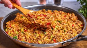 ПРОЩЕ НЕ БЫВАЕТ! Быстро, вкусно и легко! РИС С ОВОЩАМИ В ОДНОЙ СКОВОРОДЕ. Пальчики оближешь!