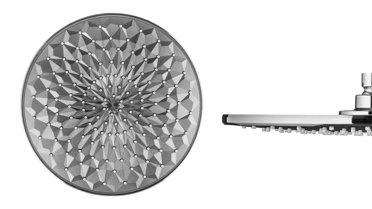 Распаковка верхнего душа с рисунком 300 мм Swedbe Calypso 5036G1 смотреть онлайн