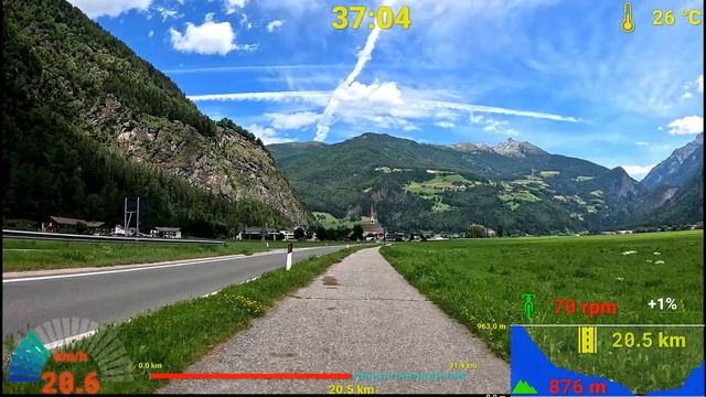 Видео для велотренажёра - Indoor Cycling Workout Italy Alps Telemetry Display 4K Video смотреть онлайн