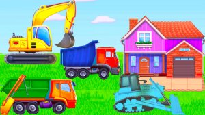 Мультики для малышей. Мультик про машинки Строим дом песня для детей