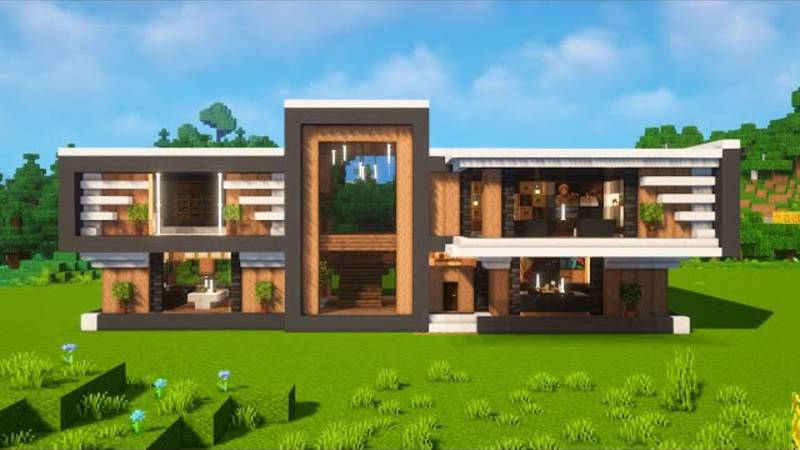 🎮 Minecraft: Современный дом БЕЗ МОДОВ — красиво и просто! #майнкрафт смотреть онлайн