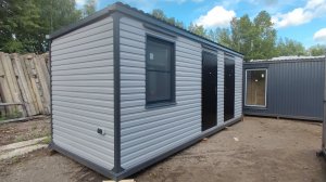 Дачный домик Люкс вагончик бытовка для дачи блок контейнер металлический с хоз блоком 6 метровый