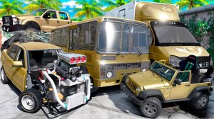 Угнал кучу золотых чит тачек и огромный монстр трак у мажора за 180 сек! Битва воров в ГТА 5 Онлайн