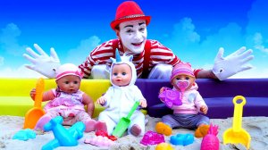 Опасный сон Мима Сэма!  Малыши потерялись в один миг!  Что произошло в песочнице? Видео для малышей