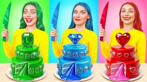 Девушка Изумруд, Рубин и Бриллиант Укрась Торт Челлендж | Смешные Cитуации