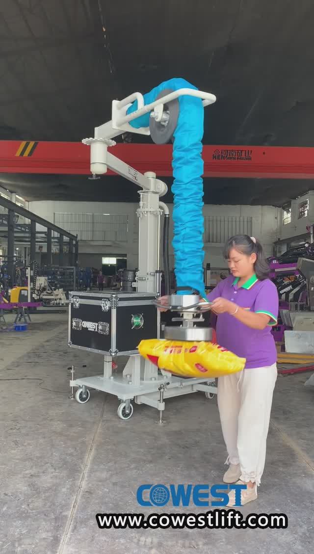 Вакуумный передвижной подъёмный манипулятор CoWest для мешков смотреть онлайн