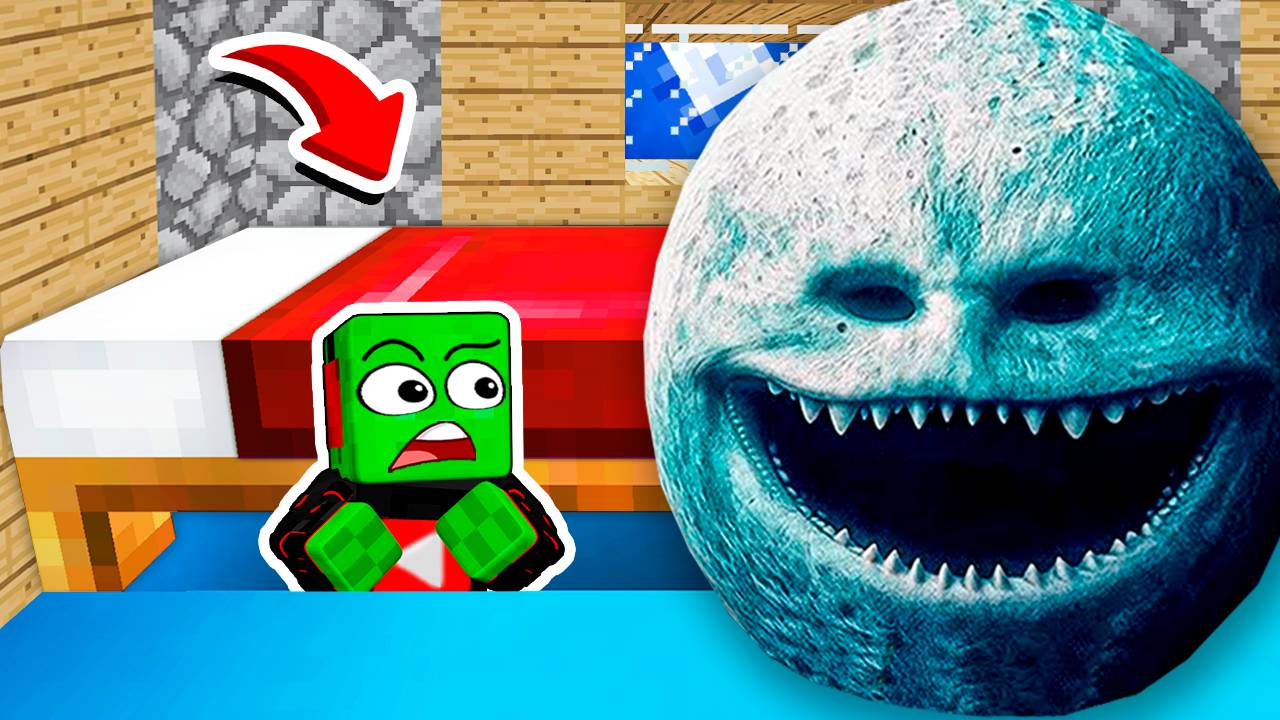 ЛУНА ПРОСНУЛАСЬ и НАПАЛА на МЕНЯ! ПРЯЧУСЬ ПОД КРОВАТЬЮ в МАЙНКРАФТ смотреть онлайн