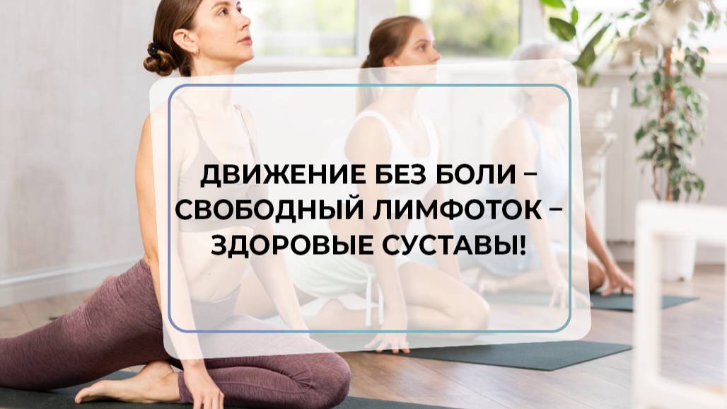 Движение без боли – свободный лимфоток – здоровые суставы!