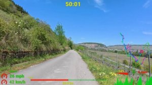 Видео для велотренажёра - Indoor Cycling Workout Mosel River and vineyards Germany Garmin 4K Video