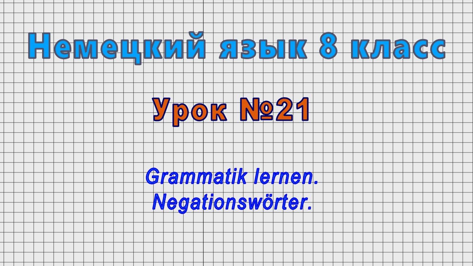 Немецкий язык 8 класс (Урок№21 - Grammatik lernen. Negationswörter.) смотреть онлайн