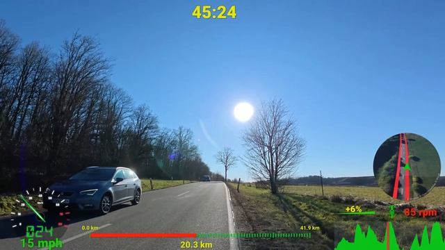 Видео для велотренажёра - Sunshine Winter Indoor Cycling Workout Saarland Speed Display